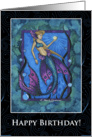 Birthday Card - Fantasy Mermaid in Deep Blue Waters card