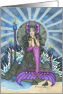 Blank Card - Nautical Mermaid Gazing at a Flame card
