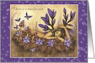 Get Well Soon - Custom Text - Fairy Asleep in a Field of Flowers card