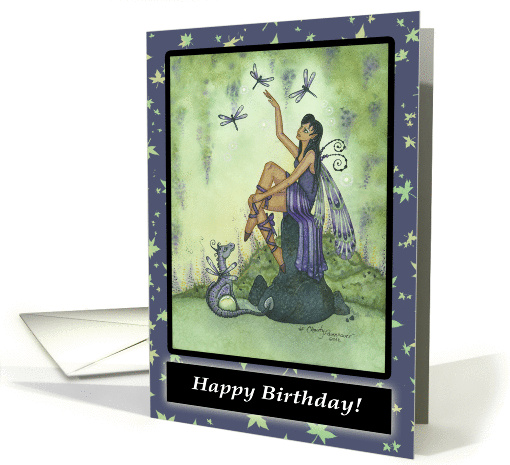 Birthday Card - Land of Dragonflies and Fairies card (941220)