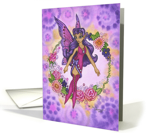 Blank Card - Flower Child Retro Fairy card (941227)