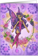 Blank Card - Flower Child Retro Fairy card