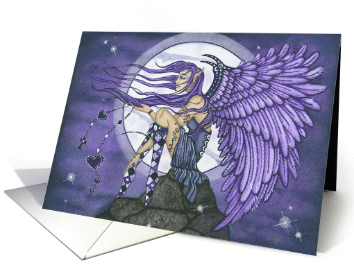 Blank Card - Angelica the Purple Moon Angel card (941229)