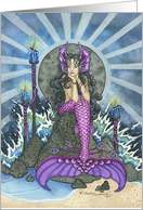 Blank Card - Nautical Mermaid Gazing at a Flame card