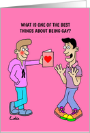 Funny Gay cartoon Birthday Greeting card