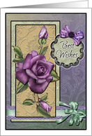Birthday Best Wishes for You Purple Rose card