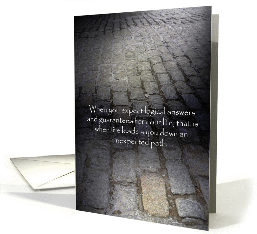 Encouragement - Photo of a Dark Cobblestone Path, small... (945355)