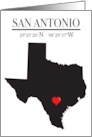 San Antonio Texas GPS Coordinates Blank card