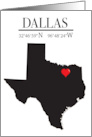 Dallas Texas GPS Coordinates Blank card