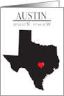 Austin Texas GPS Coordinates Blank card
