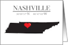 Nashville Tennessee GPS Coordinates Blank card