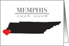 Memphis Tennessee GPS Coordinates Blank card