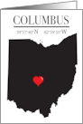 Columbus Ohio GPS Coordinates Blank card