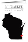 Milwaukee Wisconsin GPS Coordinates Blank card