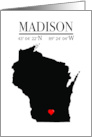 Madison Wisconsin GPS Coordinates Blank card