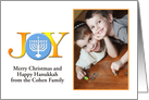 Joy Menorah Horizontal Custom Card