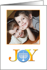 Joy Menorah Horizontal Custom Card