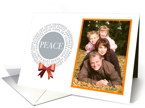 Peace Christmas card with wreath of words card (1586854)