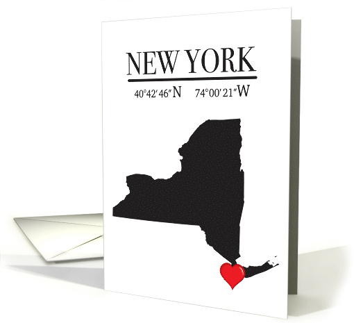 New York, New York GPS Coordinates Blank card (1660764)