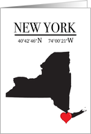 New York, New York GPS Coordinates Blank card