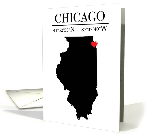 Chicago Illinois GPS Coordinates Blank card (1660770)