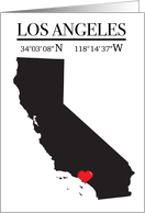 Los Angeles California GPS Coordinates Blank card