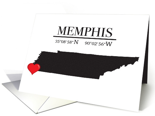 Memphis Tennessee GPS Coordinates Blank card (1732334)