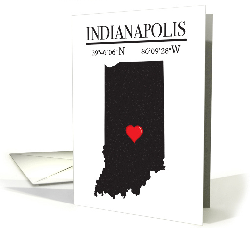 Indianapolis Indiana GPS Coordinates Blank card (1732348)