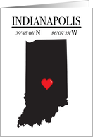 Indianapolis Indiana GPS Coordinates Blank card