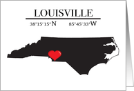 Louisville Kentucky GPS Coordinates Blank card