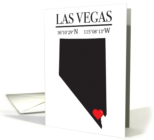 Las Vegas Nevada GPS Coordinates Blank card (1732436)