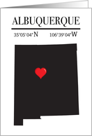 Albuquerque New Mexico GPS Coordinates Blank card