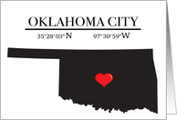 Oklahoma City Oklahoma GPS Coordinates Blank card