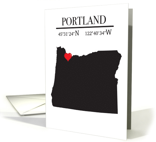 Portland Oregon GPS Coordinates Blank card (1732446)