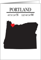 Portland Oregon GPS Coordinates Blank card