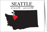Seattle Washington GPS Coordinates Blank card