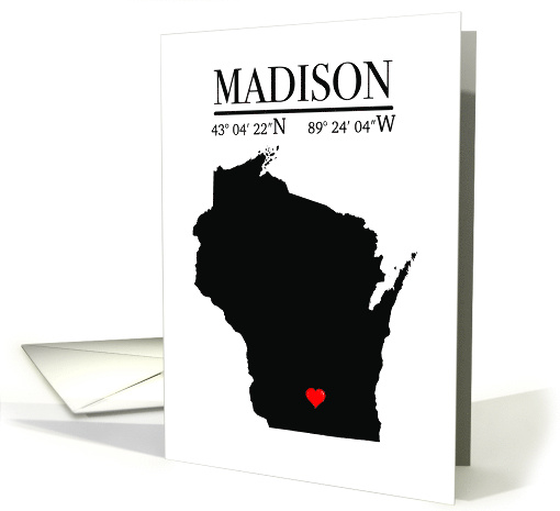 Madison Wisconsin GPS Coordinates Blank card (1732454)