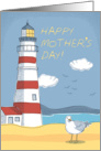 Mother’s Day Card, Lighthouse, Seagull and Ocean Landscape card