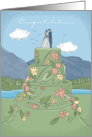 Congratulations Wedding Cake Mountain Hikers card