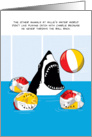 Shark Playing Catch with Beach Balls, Funny Birthday card