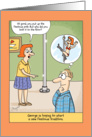 Humorous Festivus Pole Dancing Cartoon card