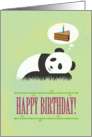 Giant Panda Dreaming of Birthday Cake, Happy Birthday card