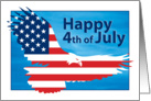 Happy 4th of July American Flag Bald Eagle card