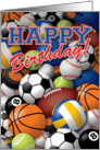 Happy Birthday, Artwork of Various Sports Balls card