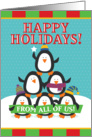 Happy Holidays, Penguin Pyramid, From All of Us card