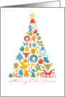 Merry Christmas Icon Tree Collage card