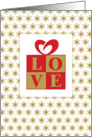 Love Gift with Heart Bow, Christmas card