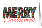 Various Christmas Symbols, Merry Christmas card