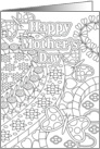 Mother’s Day Heart Garden Coloring Book Card