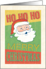 Vintage Santa Sign, Ho Ho Ho Merry Christmas card
